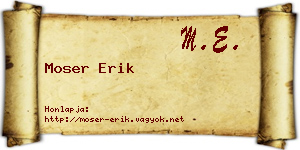 Moser Erik névjegykártya